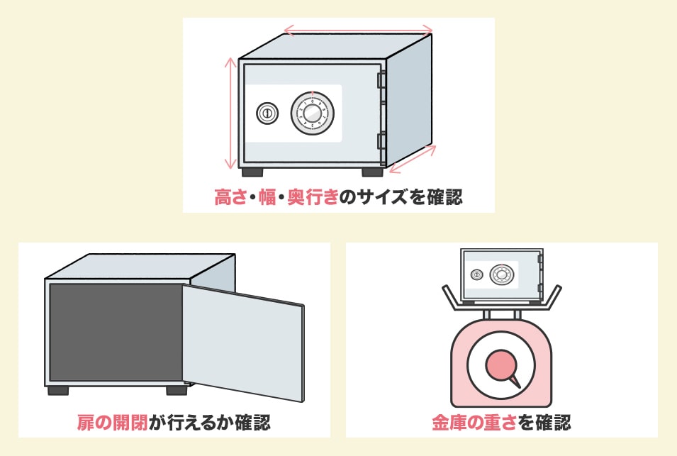 金庫の大きさもチェック