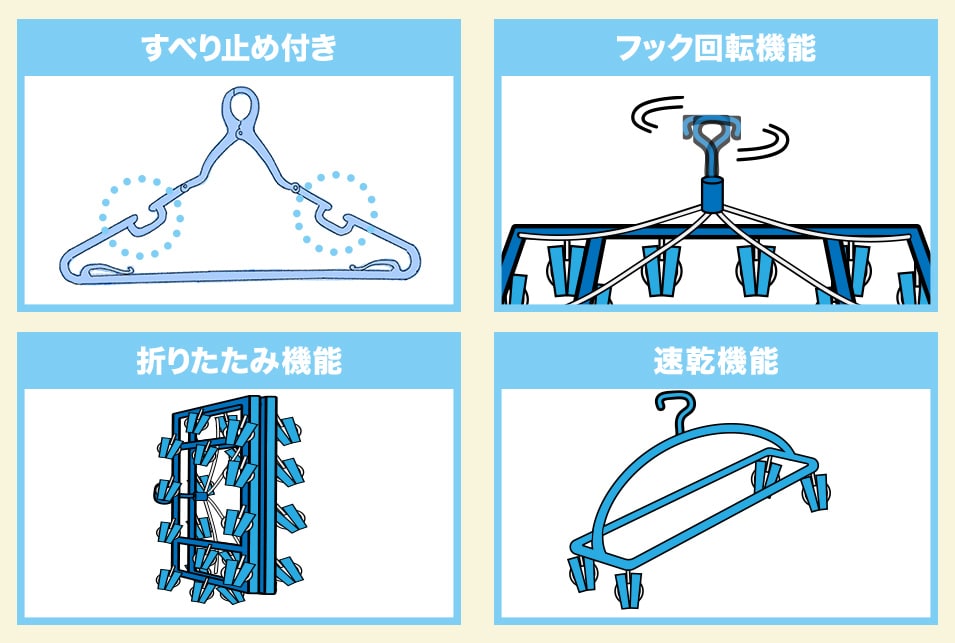 洗濯用ハンガーの便利な機能