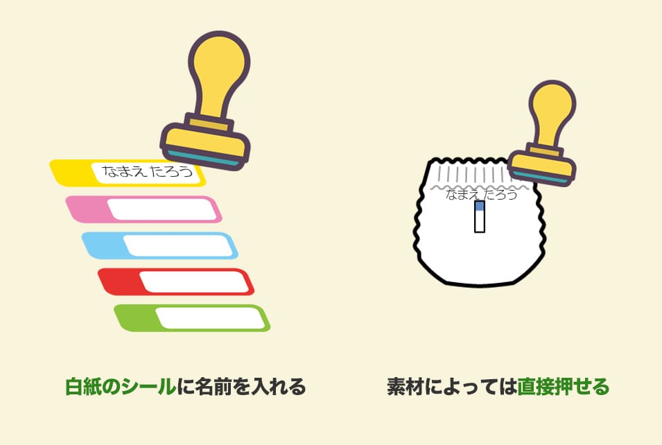 押すだけで名前が書けて手軽な『スタンプタイプ』