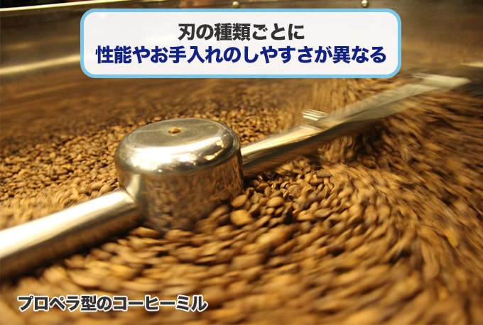 電動式コーヒーミルの刃の形で『豆を挽く性能』が異なる