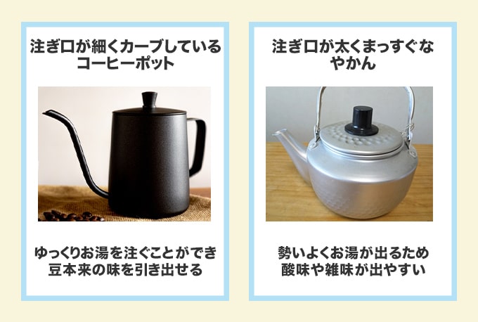 コーヒーポットと普通のやかんは何が違う？